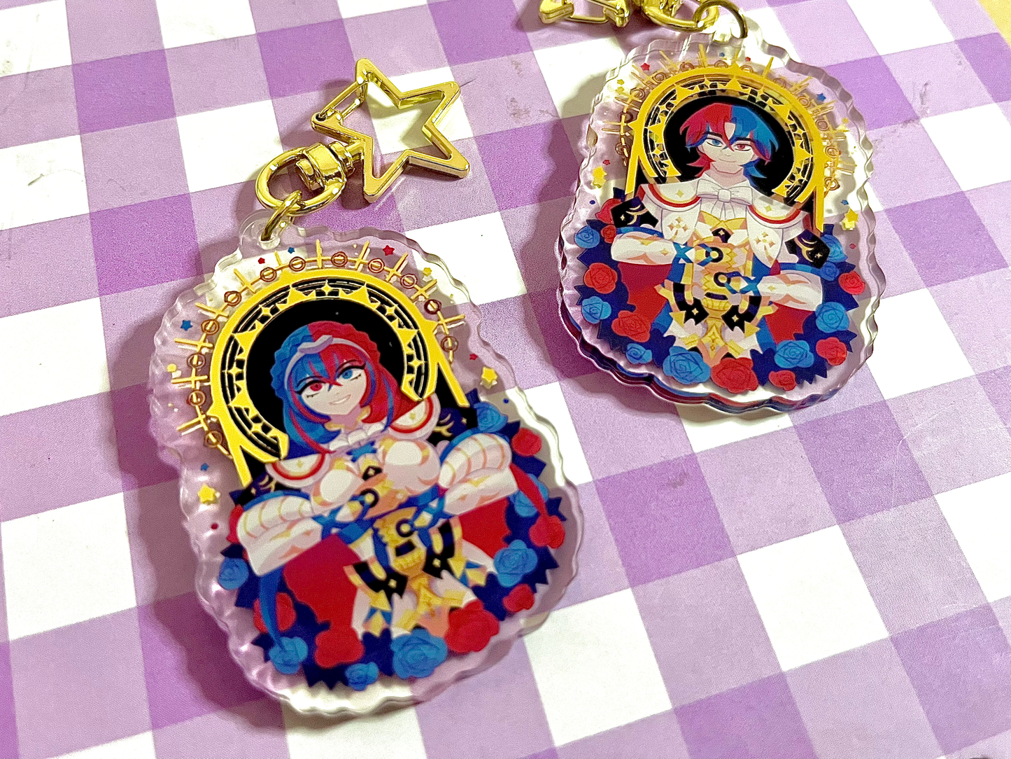 Alear Double Sided Gold Stamped Keychains