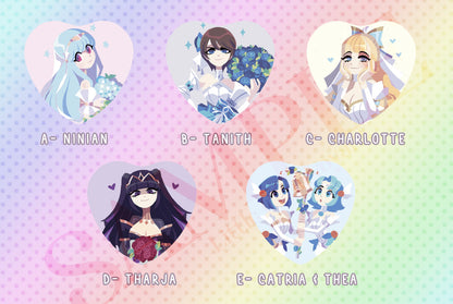 FEH Heart Shaped Bride Buttons