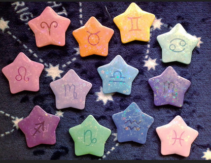 Zodiac Sign Star Shaped Buttons