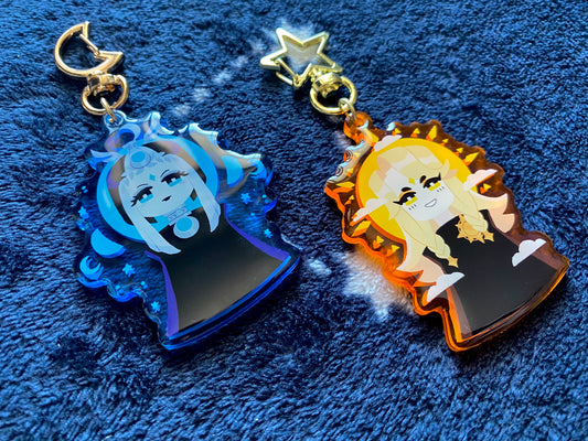 Sun and Moon deities keychains