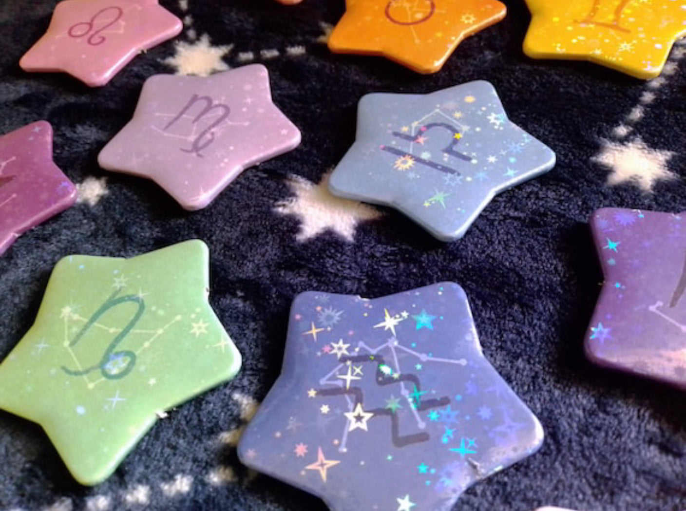 Zodiac Sign Star Shaped Buttons
