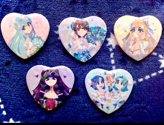 FEH Heart Shaped Bride Buttons
