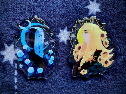 Sun and Moon Deties Pins
