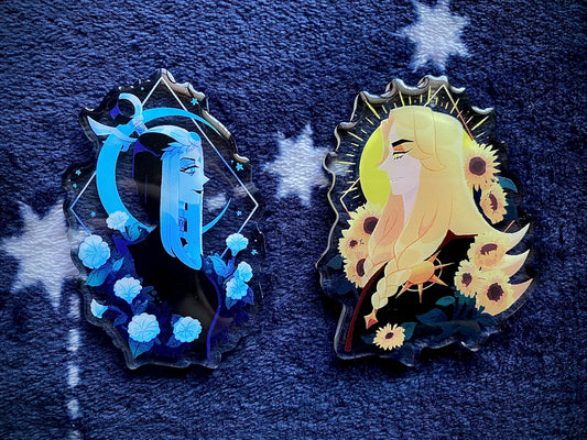 Sun and Moon Deties Pins