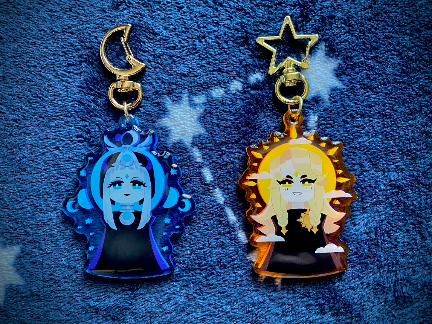 Sun and Moon deities keychains