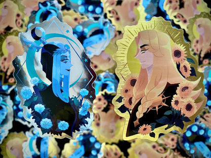 Sun and Moon deities Stickers